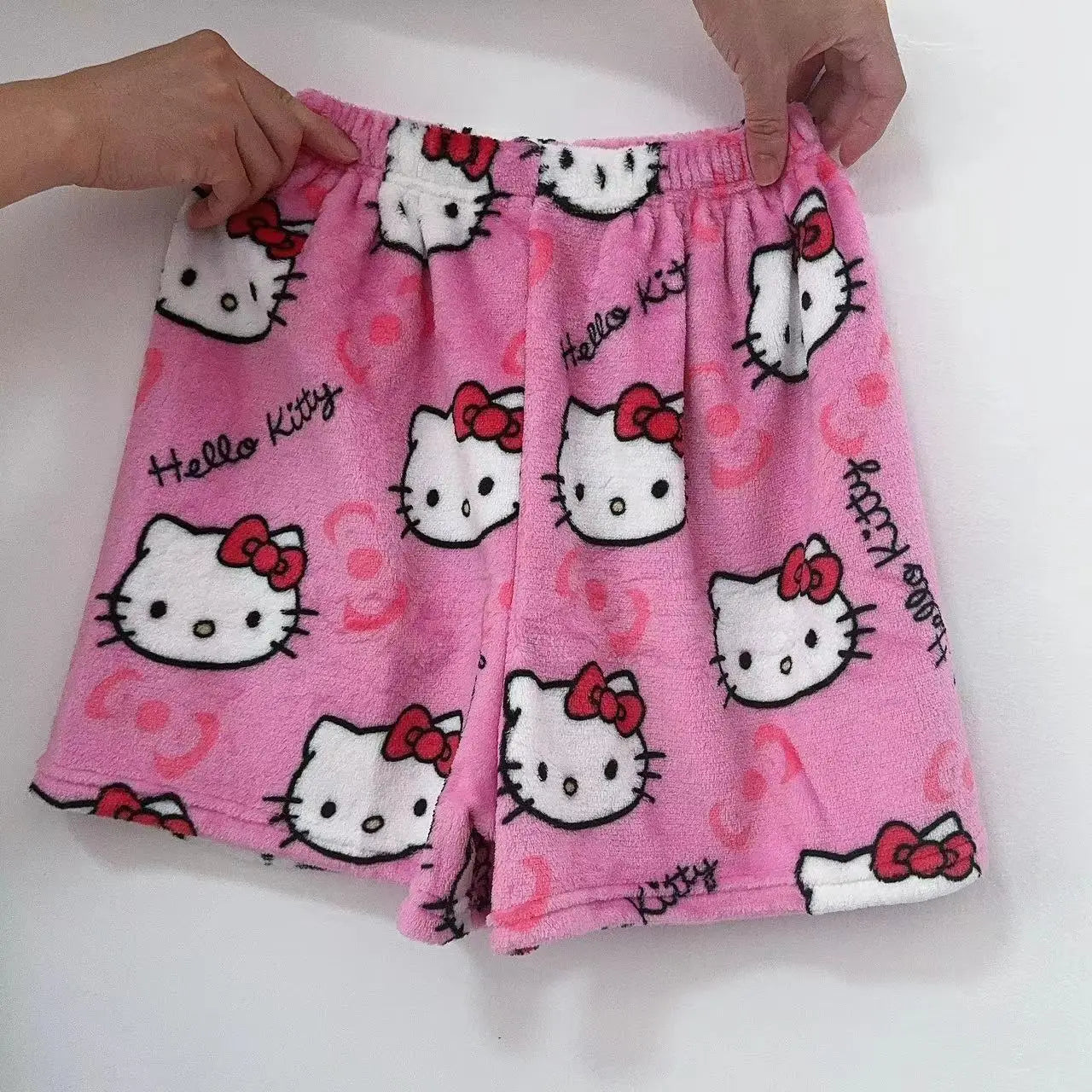 Hello Kitty Y2K Sanrio Pajama Pants – Kawaii Woolen Casual Homewear for Women, Cartoon Halloween Loungewear