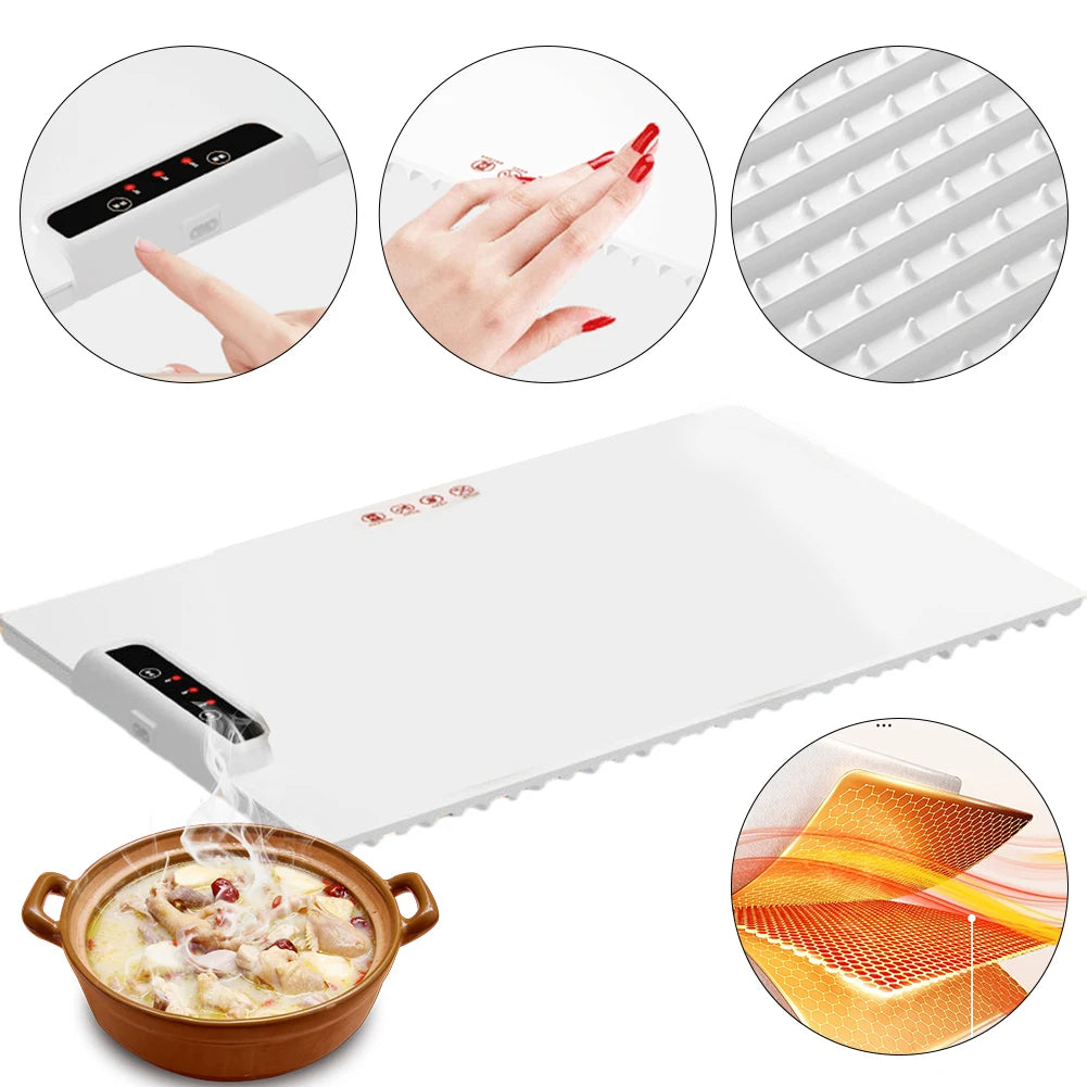 Electric Warming Tray with Adjustable Temperature Smart Warming Plate Silicone Fast Heating for Parties Family Gatherings