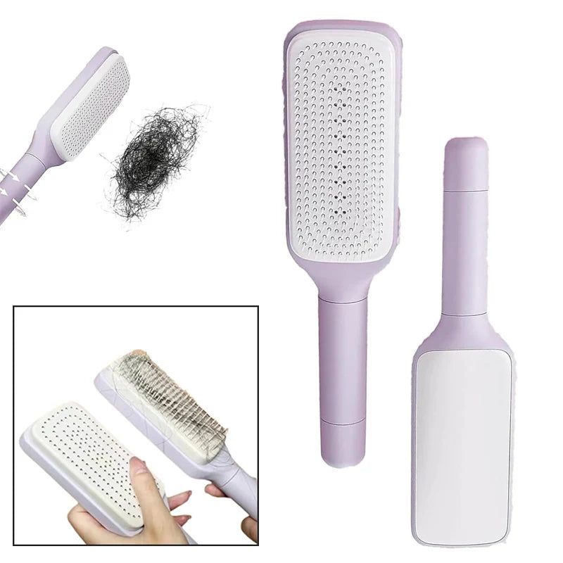 Self-Cleaning Rotating Hairbrush