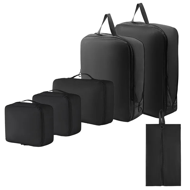 Compressed Packing Cubes – Travel Organizer Bags for Shoes, Socks, Underwear, Bras, and Makeup, Portable Storage for Travel