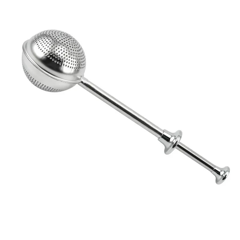 Press Type 304 Stainless Steel Tea Ball Infuser Retractable Metal Coffee Powder Cha Strainer Kitchen Diffuser Sieve For Spice