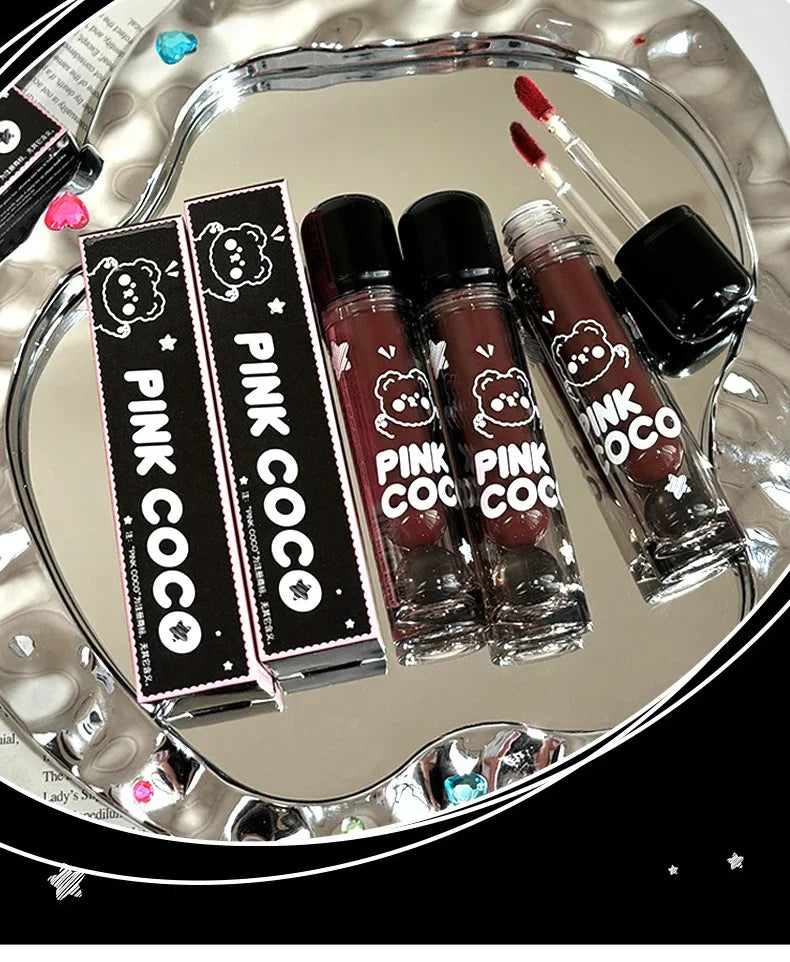 Black Mirror Water Lipgloss – Dark Red Moisturizing Lip Glaze, Long-Lasting, Non-Stick Cup, Fade-Resistant Makeup