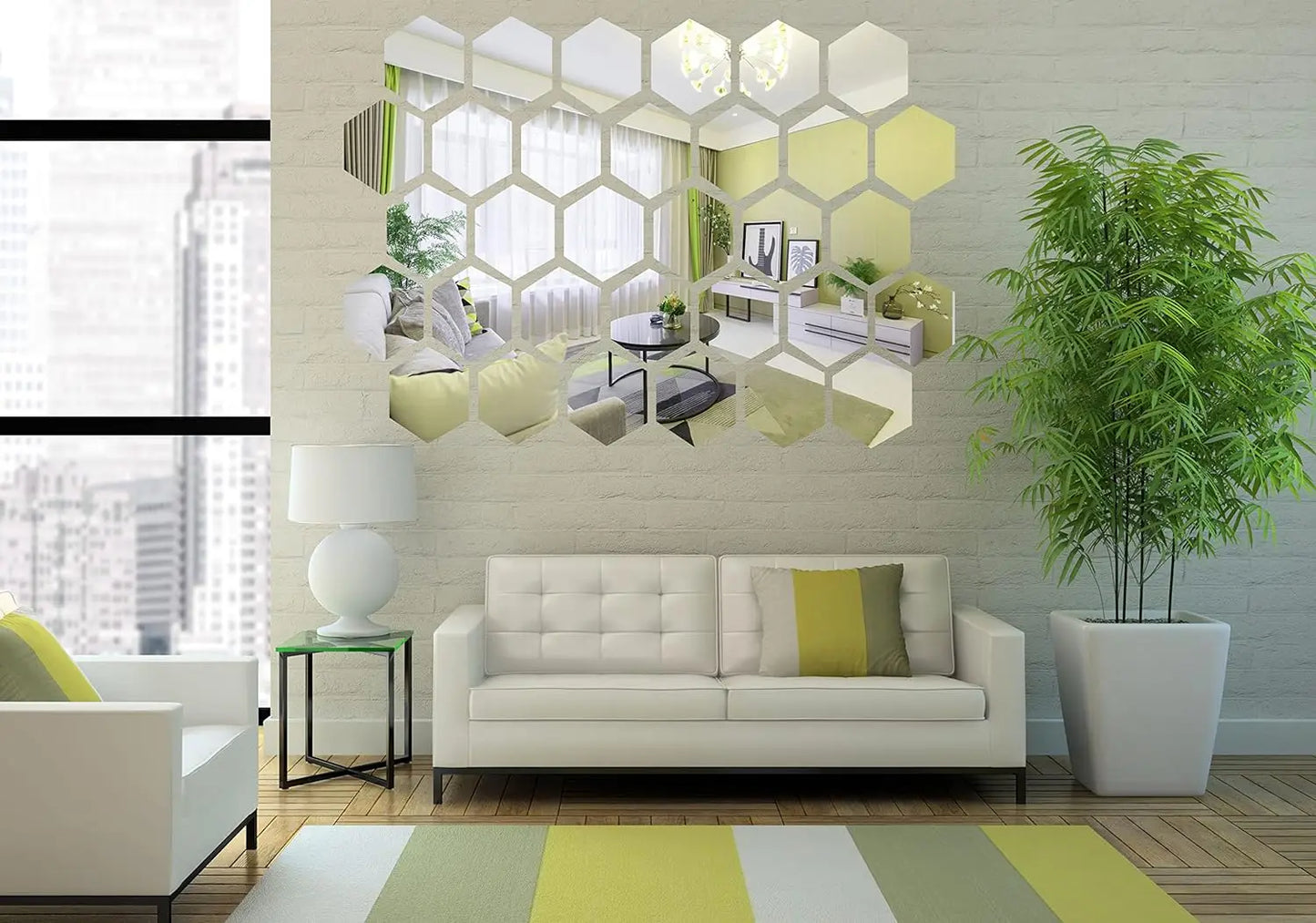 6/12pcs 3D Hexagon Rose Gold Wall Stickers – DIY Mirror Decor for Living Room, Bedroom, or Bathroom