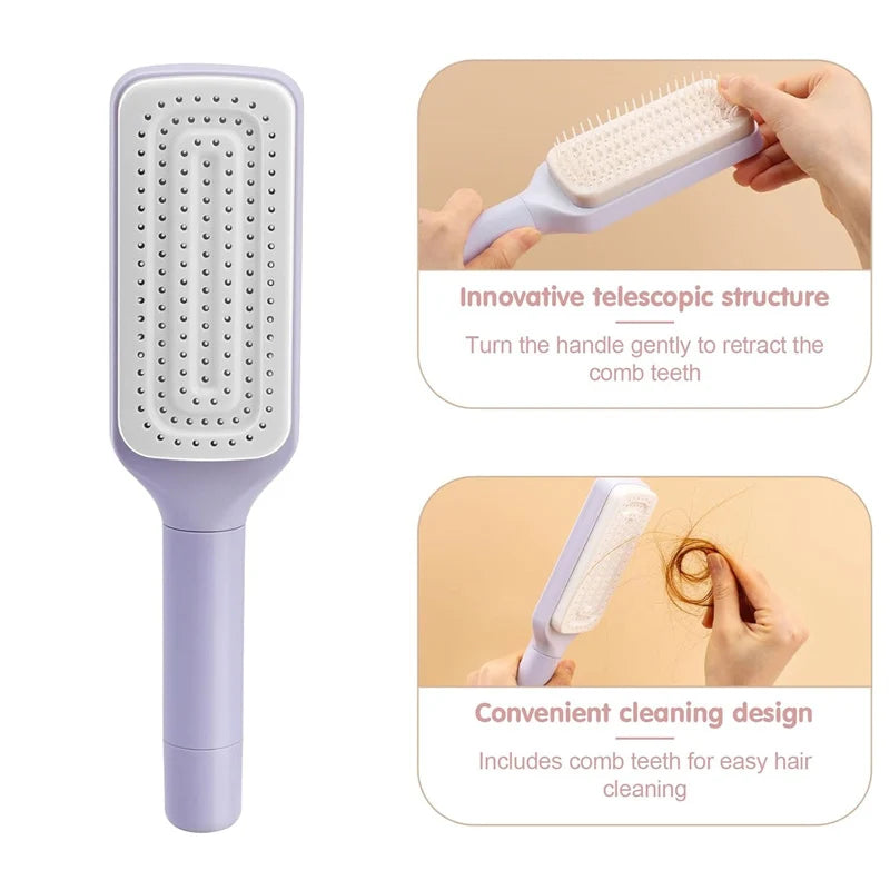 Self-Cleaning Rotating Hairbrush