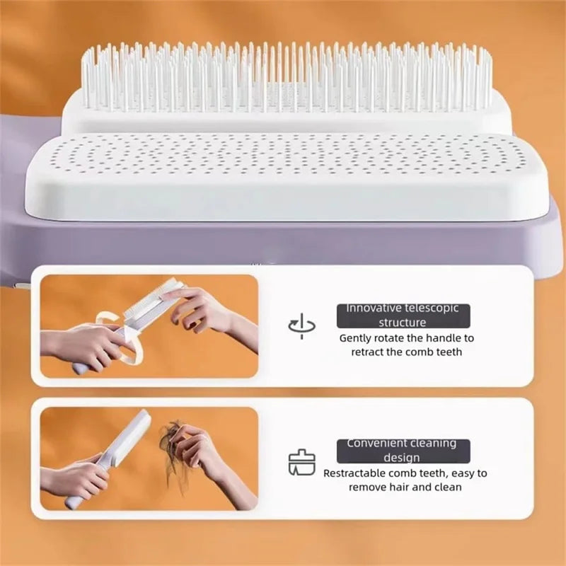 Self-Cleaning Rotating Hairbrush