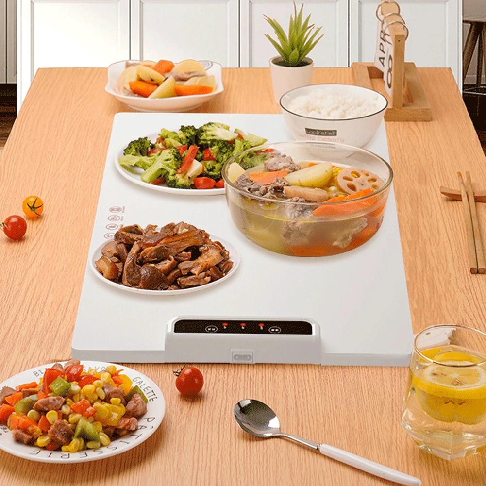 Electric Warming Tray with Adjustable Temperature Smart Warming Plate Silicone Fast Heating for Parties Family Gatherings