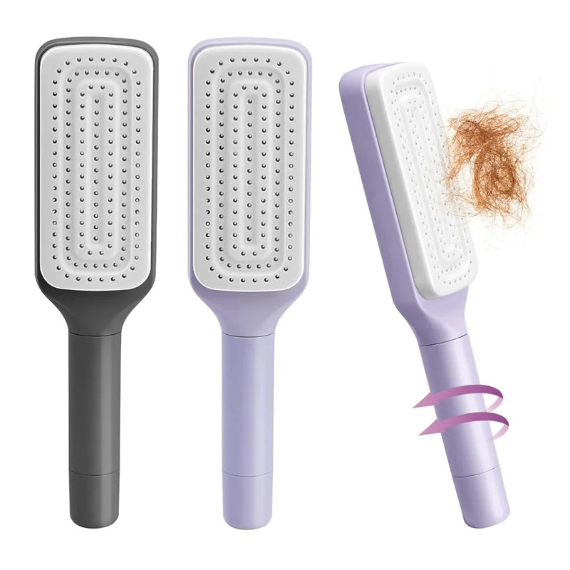 Self-Cleaning Rotating Hairbrush