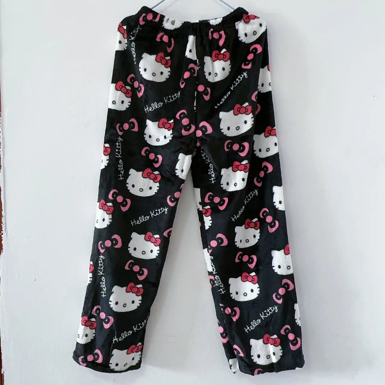 Hello Kitty Y2K Sanrio Pajama Pants – Kawaii Woolen Casual Homewear for Women, Cartoon Halloween Loungewear